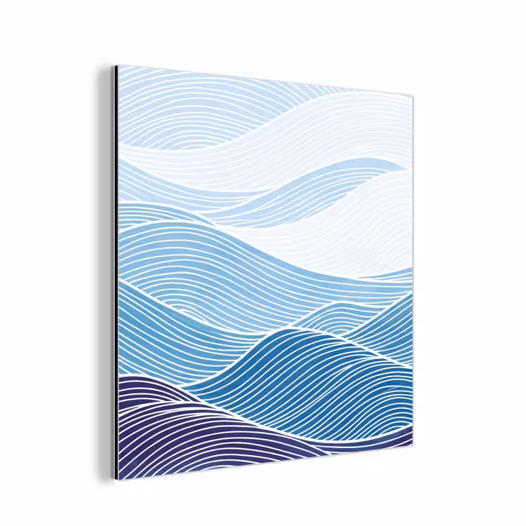 Aluminium schilderij - Abstract - Golven - Patroon - Blauw - Modern — 1