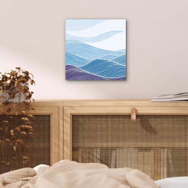 Aluminium schilderij - Abstract - Golven - Patroon - Blauw - Modern — 4