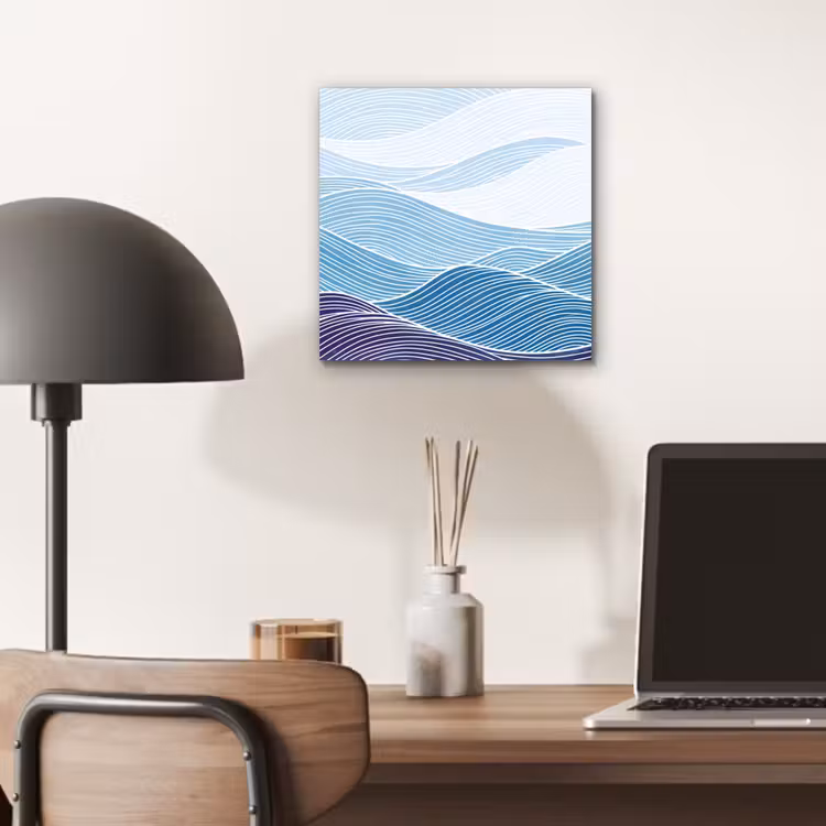 Aluminium schilderij - Abstract - Golven - Patroon - Blauw - Modern — 6