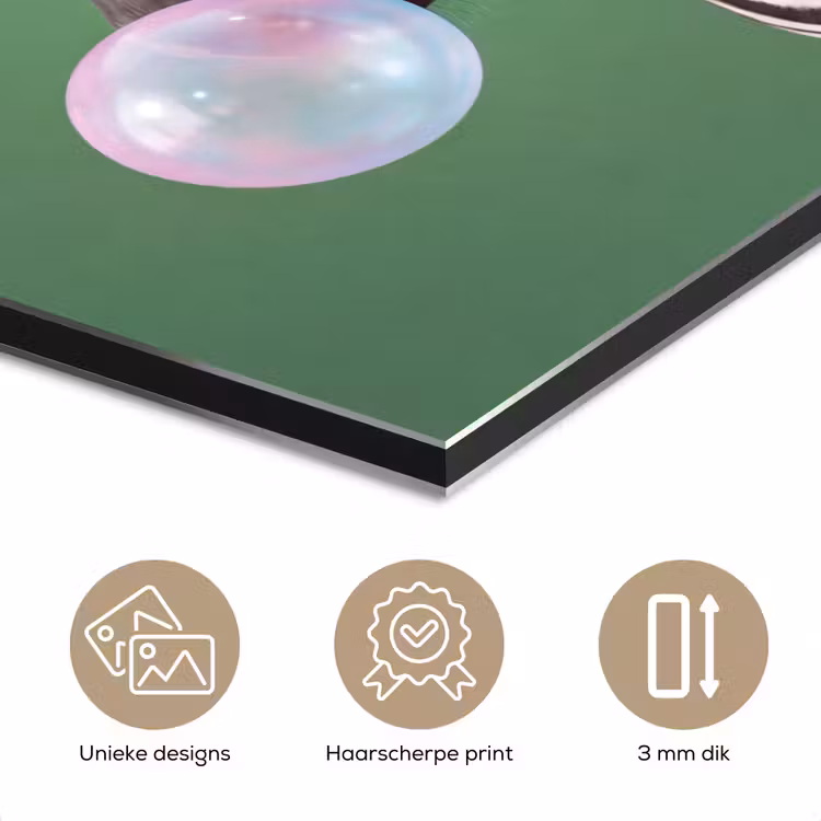 Aluminium schilderij - Dier - Bril - Bel - Modern - Groen — 7