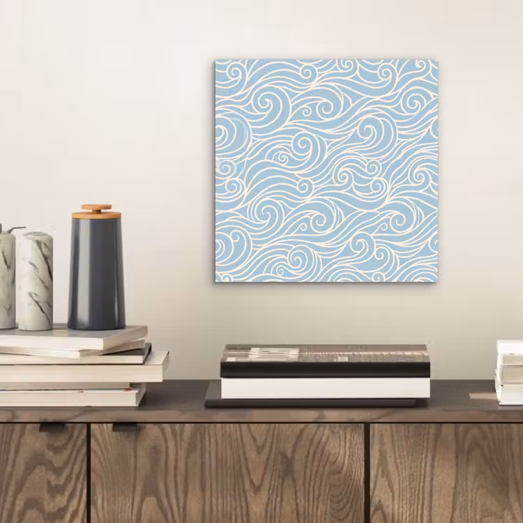 Aluminium schilderij - Golf - Abstract - Natuur - Modern - Blauw — 2