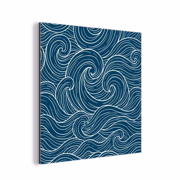 Aluminium schilderij - Golven - Spiraal - Water - Abstract - Blauw — 1