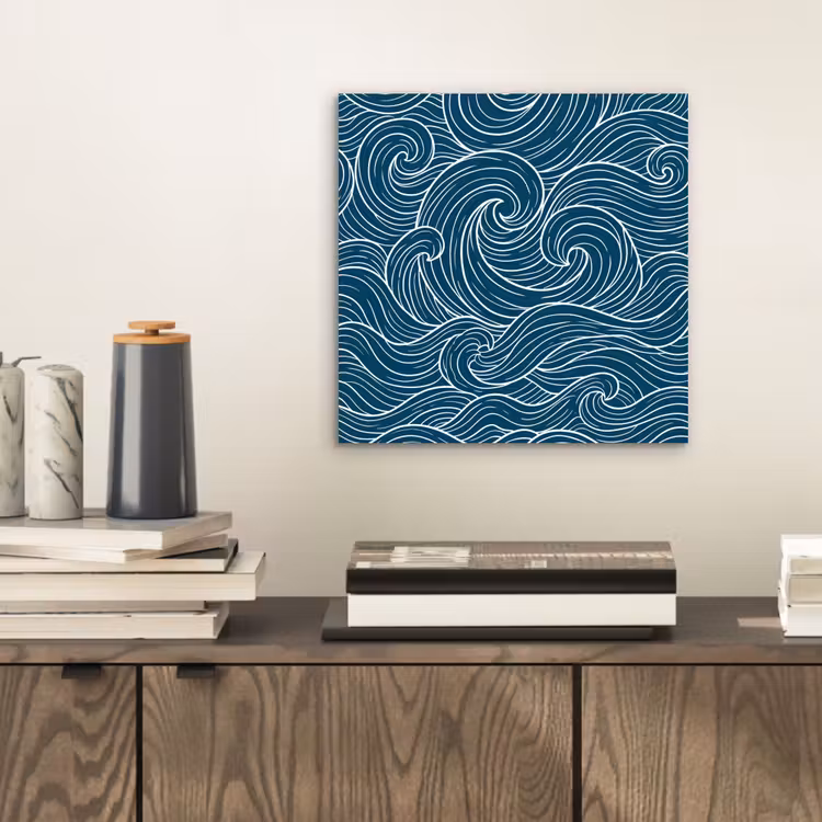Aluminium schilderij - Golven - Spiraal - Water - Abstract - Blauw — 2