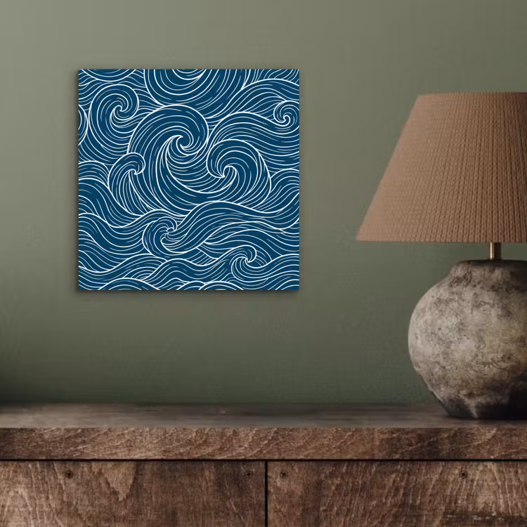 Aluminium schilderij - Golven - Spiraal - Water - Abstract - Blauw — 3