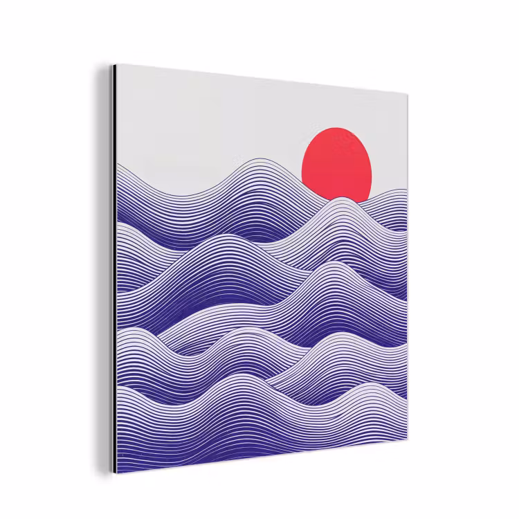 Aluminium schilderij - Golven - Zon - Natuur - Abstract - Rood — 1