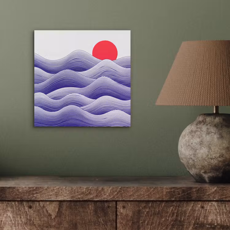 Aluminium schilderij - Golven - Zon - Natuur - Abstract - Rood — 3