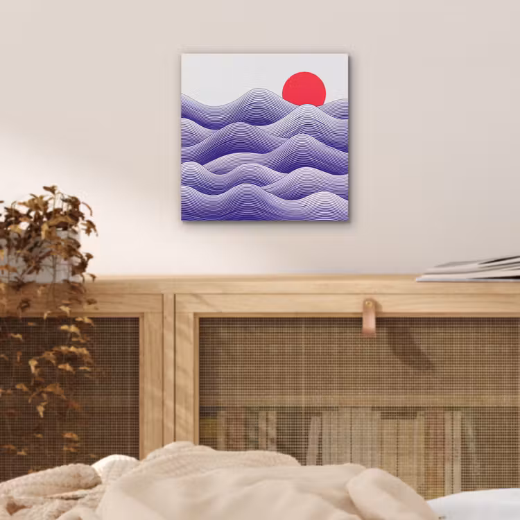 Aluminium schilderij - Golven - Zon - Natuur - Abstract - Rood — 4