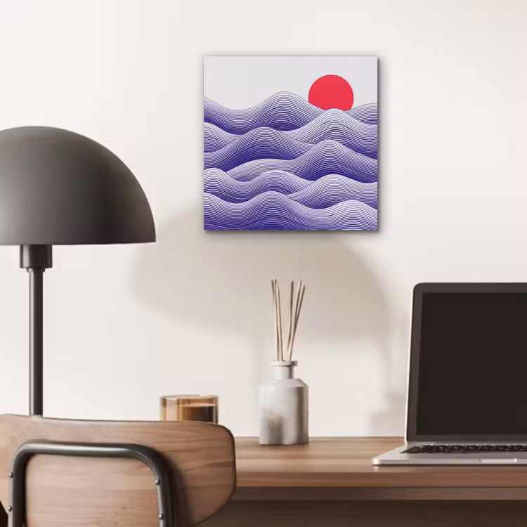 Aluminium schilderij - Golven - Zon - Natuur - Abstract - Rood — 6