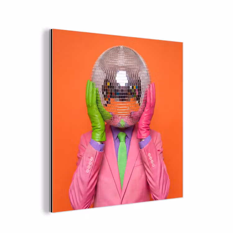 Aluminium schilderij - Kunst - Disco bal - Kleurrijk - Modern - Studio — 1