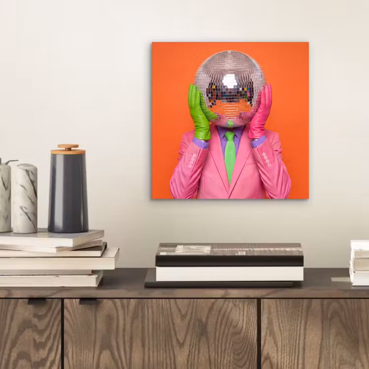 Aluminium schilderij - Kunst - Disco bal - Kleurrijk - Modern - Studio — 2
