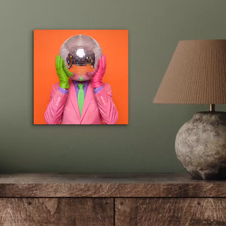 Aluminium schilderij - Kunst - Disco bal - Kleurrijk - Modern - Studio — 3