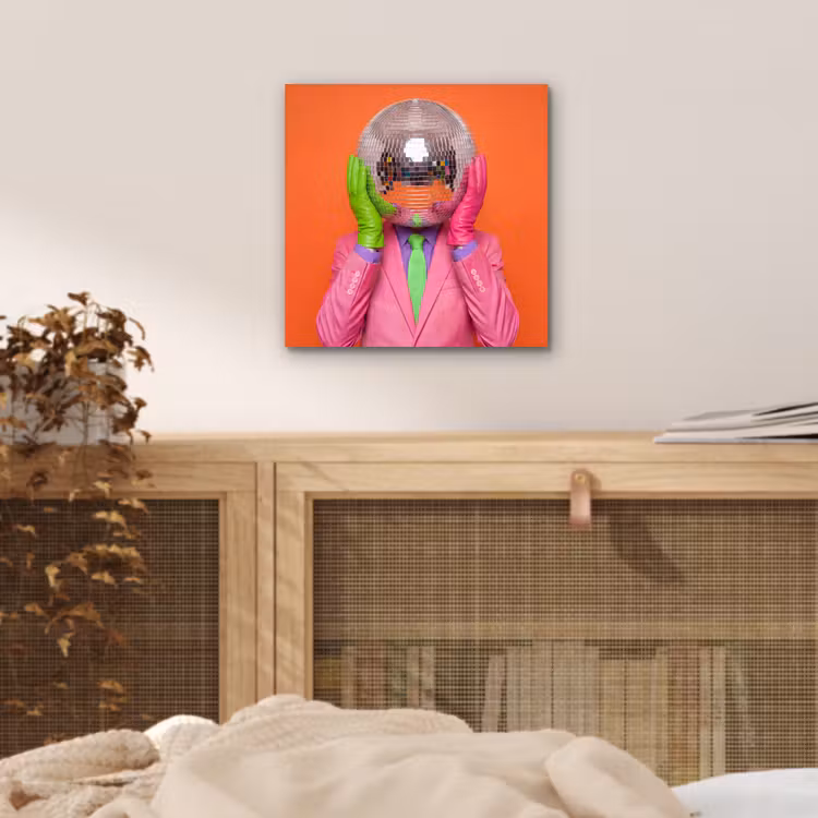 Aluminium schilderij - Kunst - Disco bal - Kleurrijk - Modern - Studio — 4