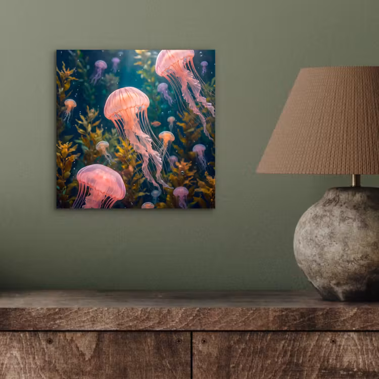 Aluminium schilderij - Kwal - Roze - Onderwater - Zeeleven - Dieren — 3