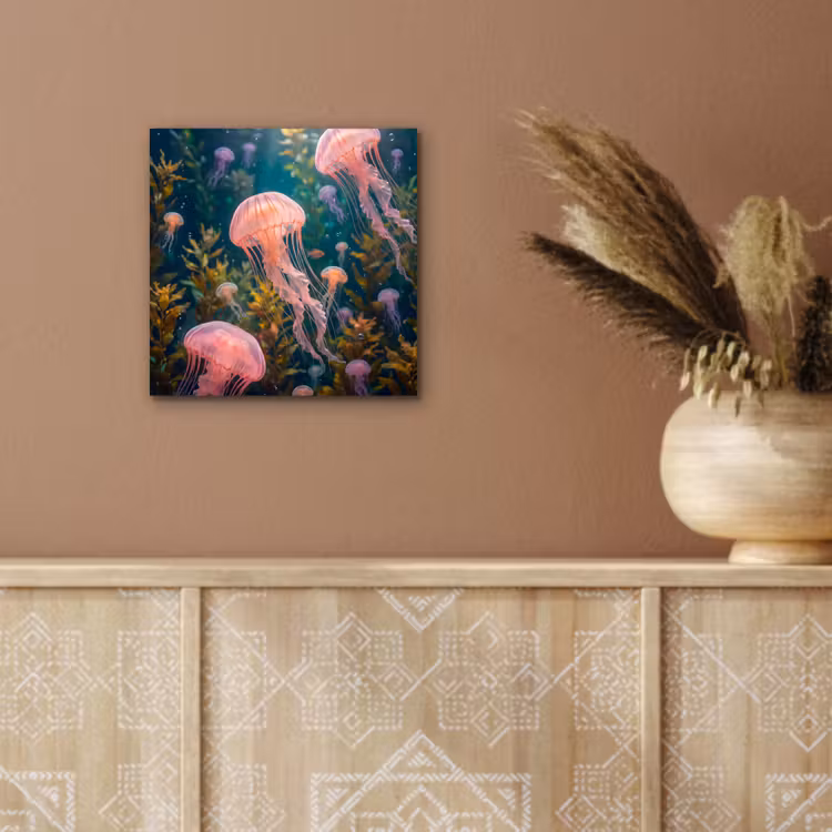 Aluminium schilderij - Kwal - Roze - Onderwater - Zeeleven - Dieren — 5