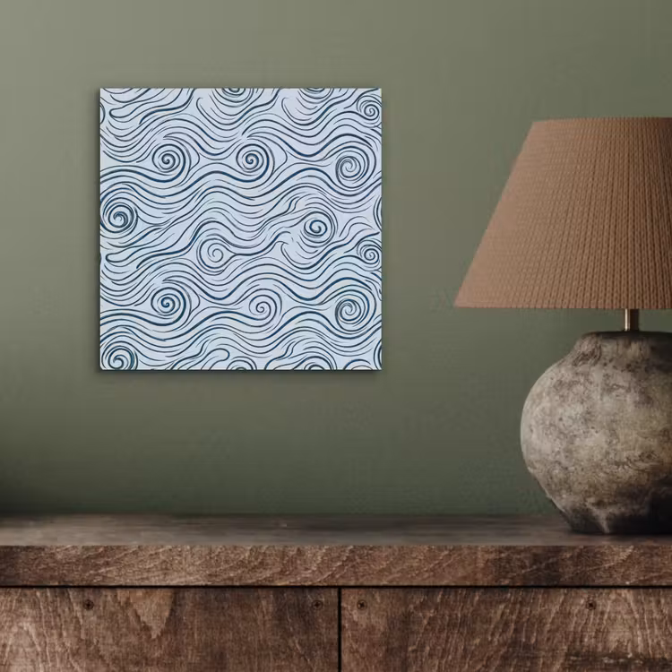 Aluminium schilderij - Patroon - Golven - Abstract - Modern - Blauw — 3