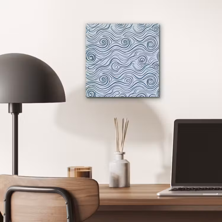 Aluminium schilderij - Patroon - Golven - Abstract - Modern - Blauw — 6