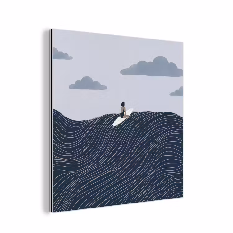 Aluminium schilderij - Persoon - Surfen - Oceaan - Natuur - Modern — 1