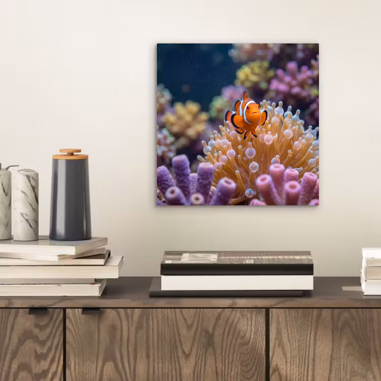 Aluminium schilderij - Vis - Koraal - Onderwater - Oranje - Dieren — 2
