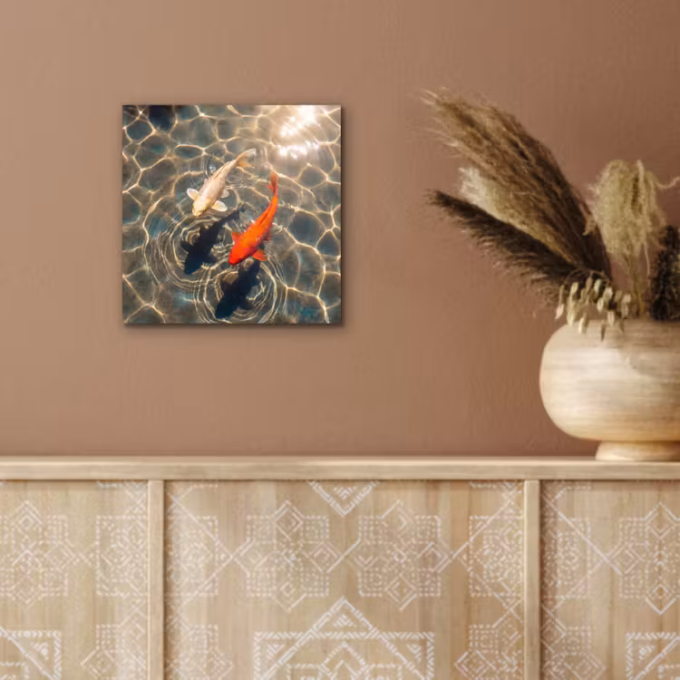 Aluminium schilderij - Vis - Water - Dieren - Oranje - Goud — 5