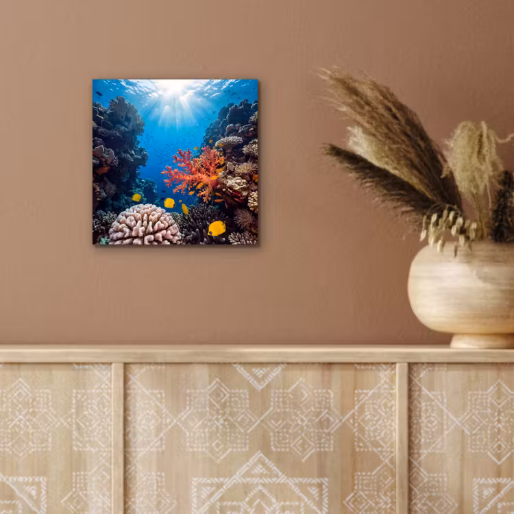 Aluminium schilderij - Zee - Koraalrif - Natuur - Levendig - Blauw — 5