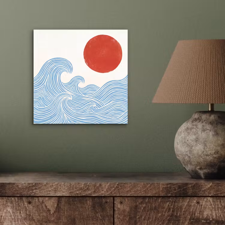 Aluminium schilderij - Zon - Golven - Oceaan - Abstract - Rood — 3
