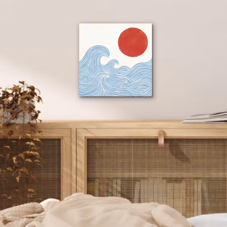 Aluminium schilderij - Zon - Golven - Oceaan - Abstract - Rood — 4