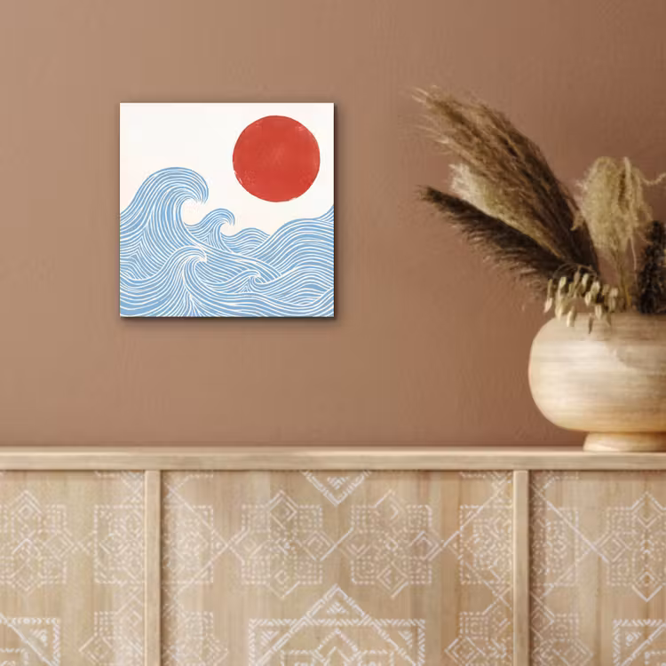 Aluminium schilderij - Zon - Golven - Oceaan - Abstract - Rood — 5