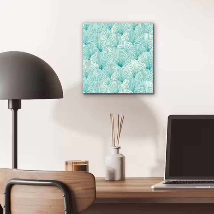 Aluminium schilderij - Groen - Wit - Ginko - Getekend - Textuur — 6