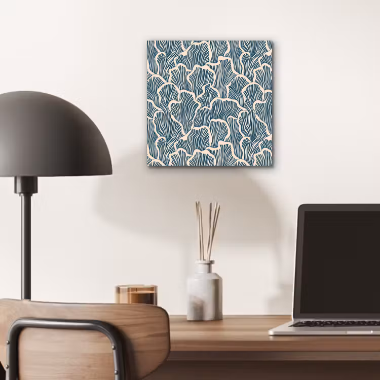 Aluminium schilderij - Organisch - Blauw - Crème - Schelpen — 6