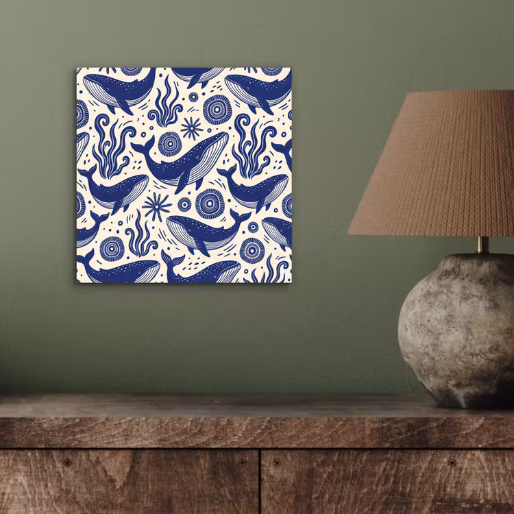 Aluminium schilderij - Walvis - Onderwater - Dieren - Abstract - Blauw — 3