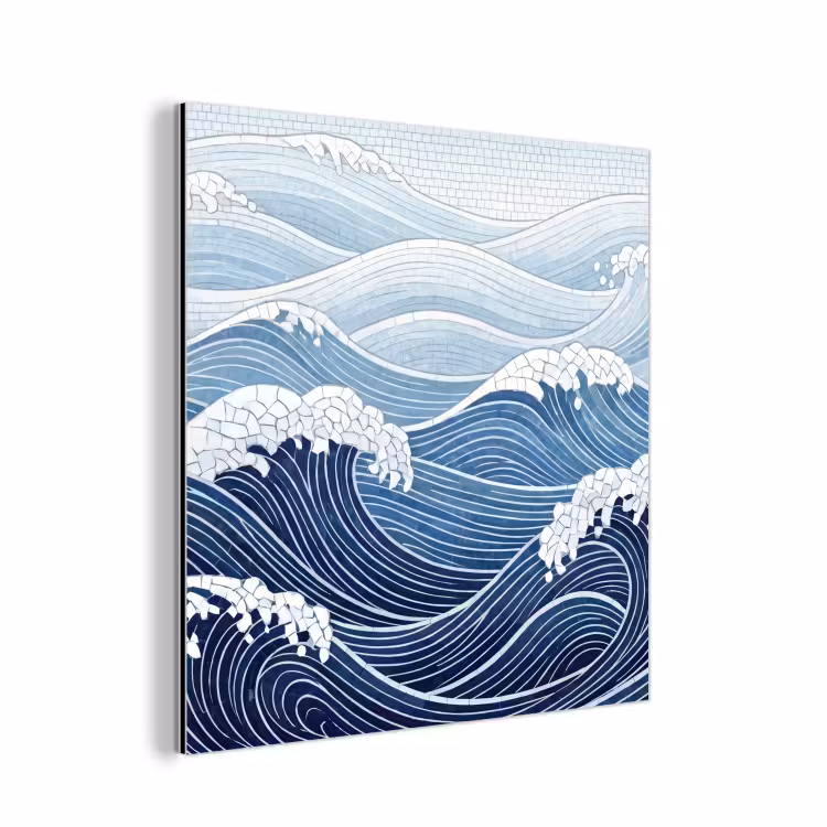 Aluminium schilderij - Water - Mozaïek - Landschap - Modern - Blauw — 1