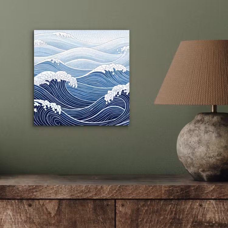 Aluminium schilderij - Water - Mozaïek - Landschap - Modern - Blauw — 3