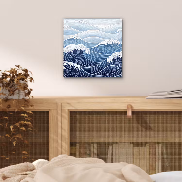Aluminium schilderij - Water - Mozaïek - Landschap - Modern - Blauw — 4