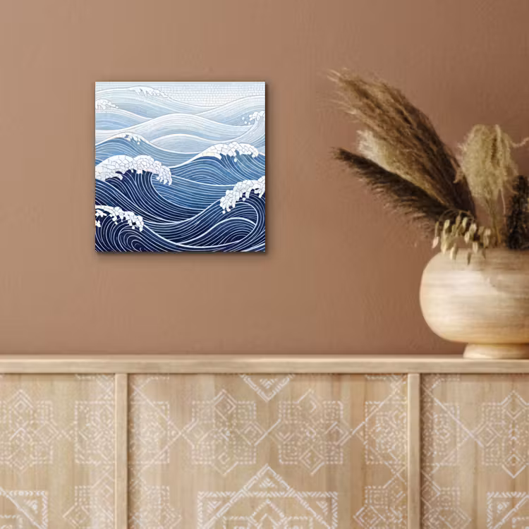 Aluminium schilderij - Water - Mozaïek - Landschap - Modern - Blauw — 5
