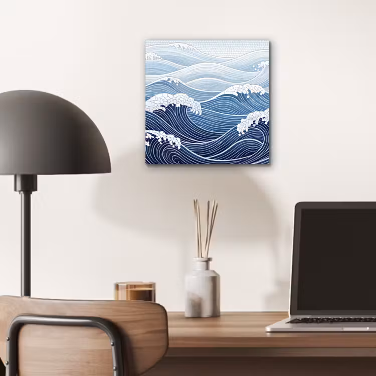 Aluminium schilderij - Water - Mozaïek - Landschap - Modern - Blauw — 6