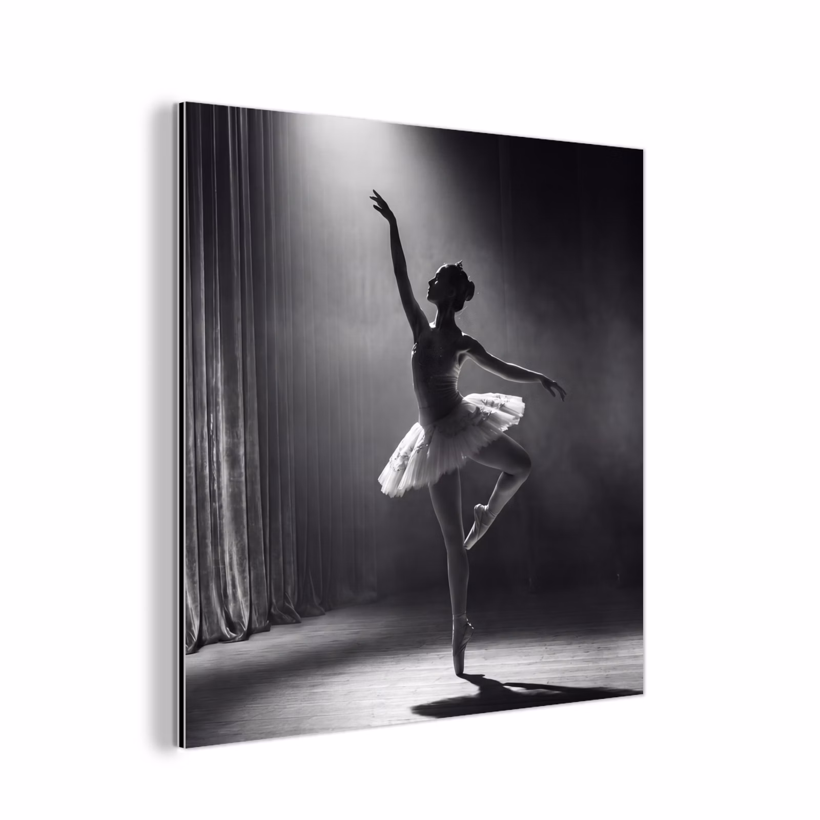 Aluminium schilderij - Danser - Podium - Zwart-wit - Kunst - Klassiek — 1