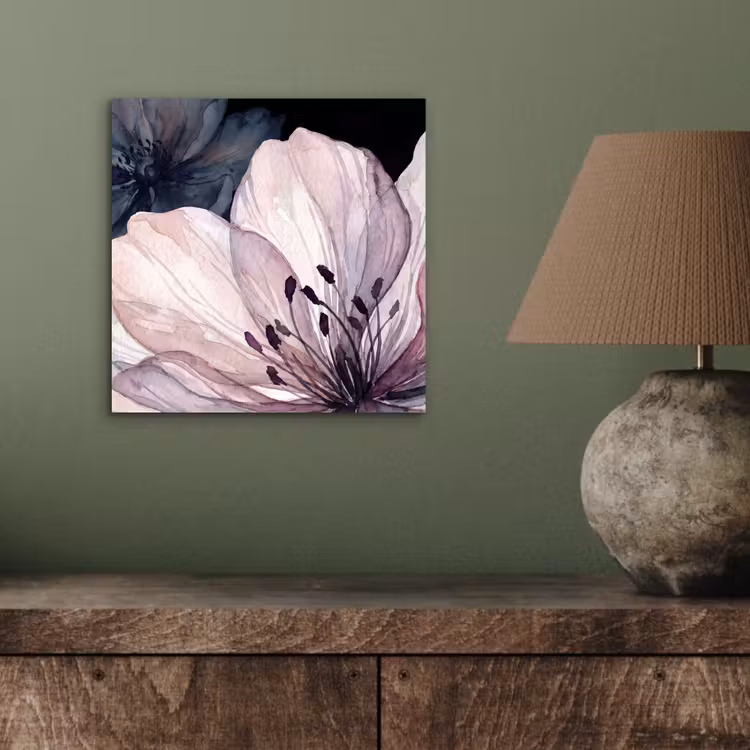Aluminium schilderij - Bloemen - Aquarel - Modern - Roze - Donker — 3