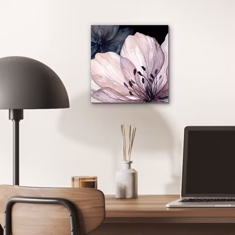 Aluminium schilderij - Bloemen - Aquarel - Modern - Roze - Donker — 6