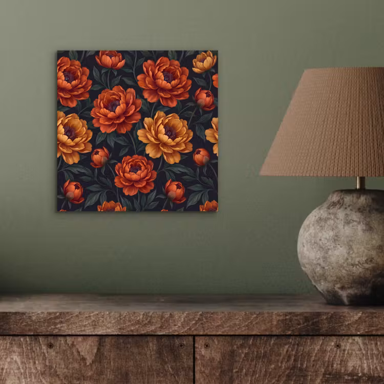 Aluminium schilderij - Bloemen - Bladeren - Natuur - Modern - Oranje — 3