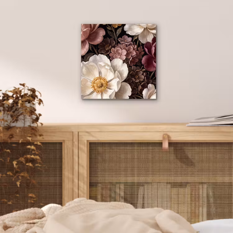 Aluminium schilderij - Bloemen - Boeket - Klassiek - Donker - Rood — 4