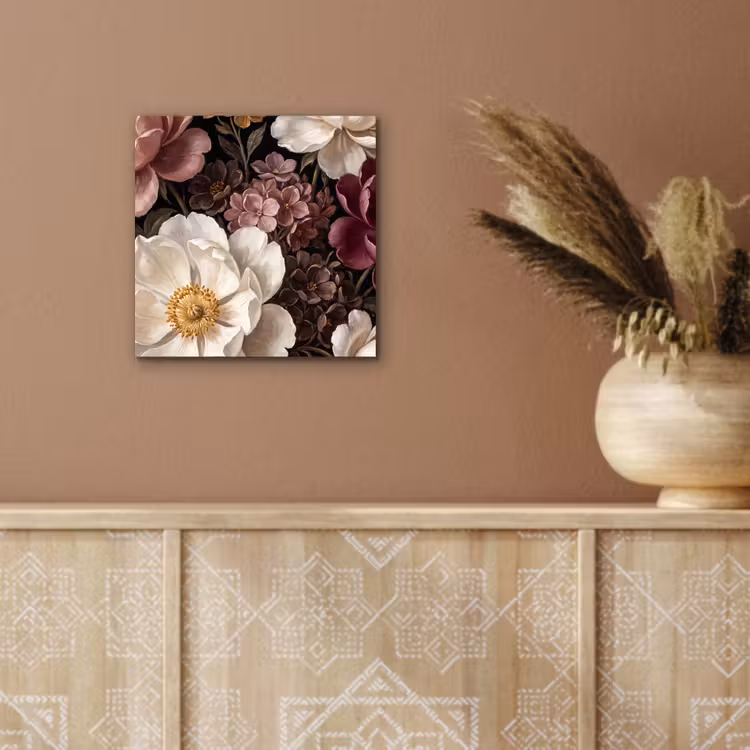 Aluminium schilderij - Bloemen - Boeket - Klassiek - Donker - Rood — 5
