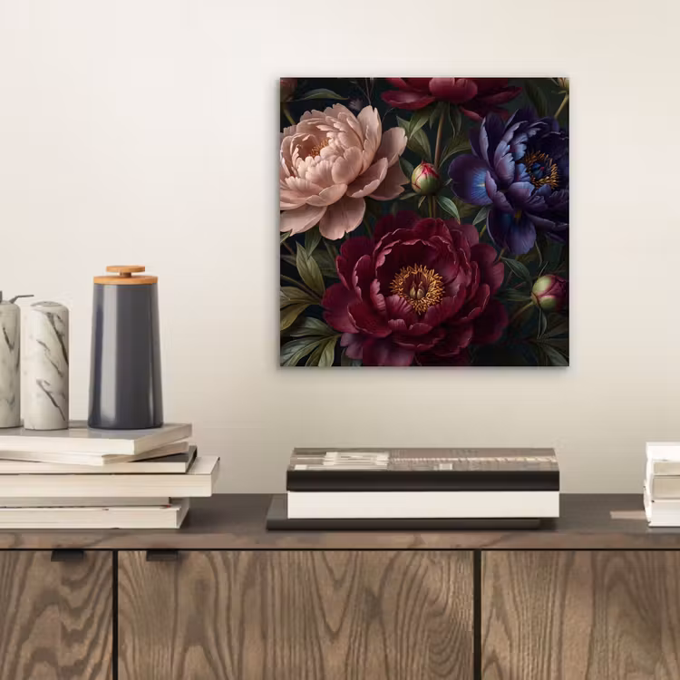 Aluminium schilderij - Bloemen - Boeket - Natuur - Modern - Donker — 2