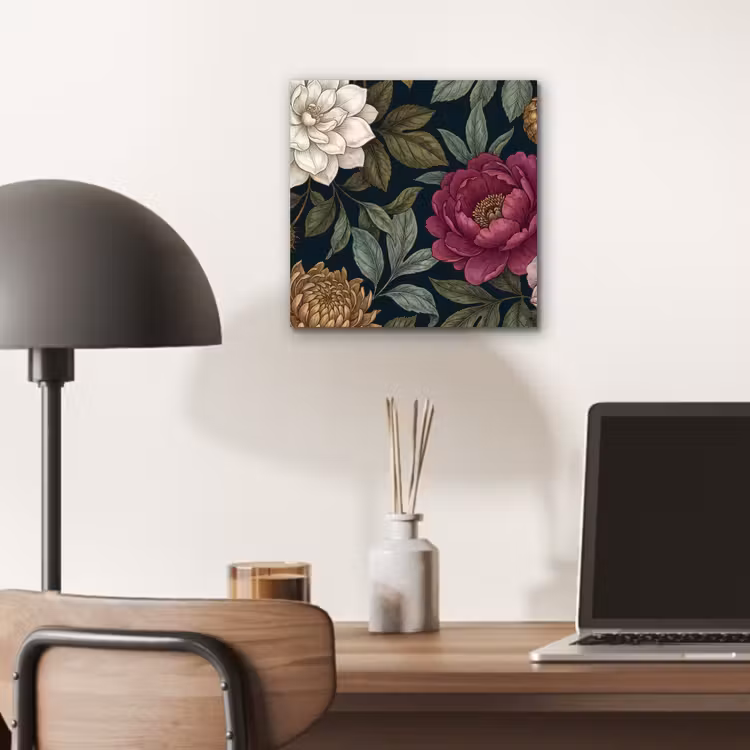 Aluminium schilderij - Bloemen - Botanisch - Illustratie - Donker - Vintage — 6