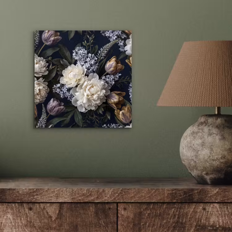 Aluminium schilderij - Bloemen - Donker - Elegant - Natuur - Wit — 3