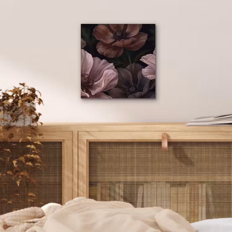 Aluminium schilderij - Bloemen - Natuur - Roze - Donker - Modern — 4