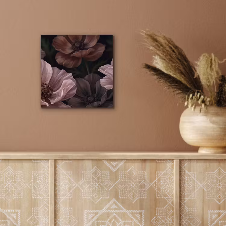 Aluminium schilderij - Bloemen - Natuur - Roze - Donker - Modern — 5