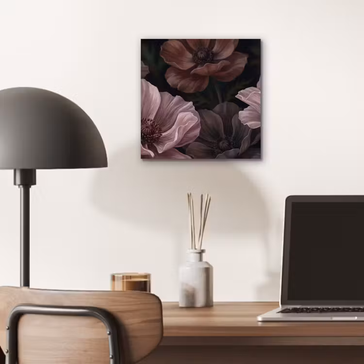 Aluminium schilderij - Bloemen - Natuur - Roze - Donker - Modern — 6