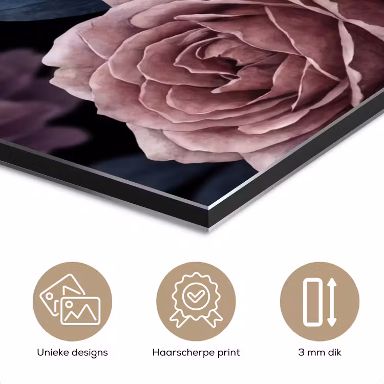 Aluminium schilderij - Bloemen - Patroon - Donker - Botanisch - Paars — 7