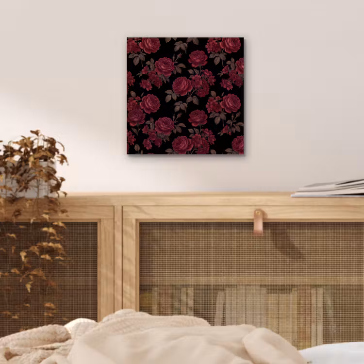 Aluminium schilderij - Bloemen - Roos - Patroon - Klassiek - Rood — 4