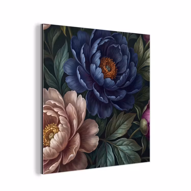 Aluminium schilderij - Bloemen - Vlinder - Natuur - Modern - Paars — 1